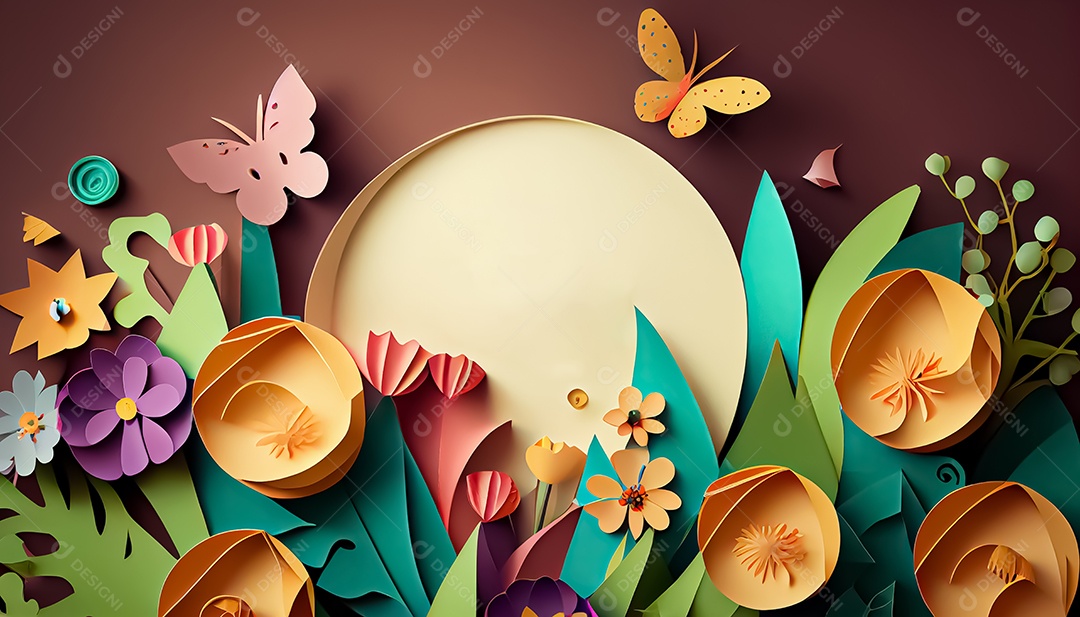 Fundo de primavera de estilo de papel