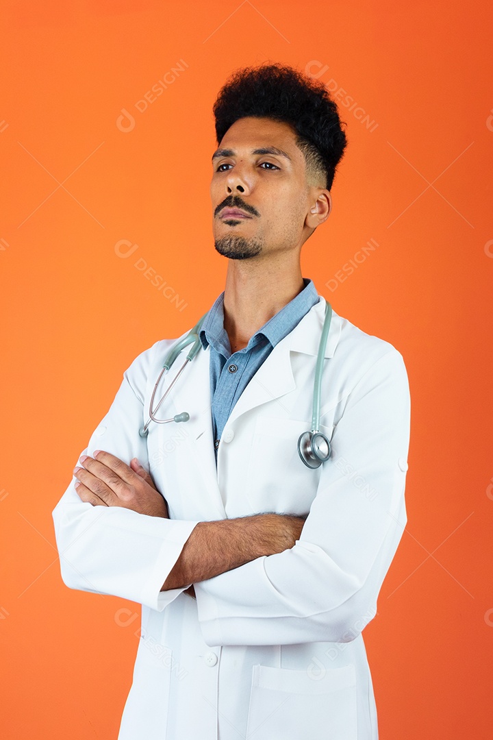 Médico Negro Brasileiro ou Veterinário Trabalhando em Casa.