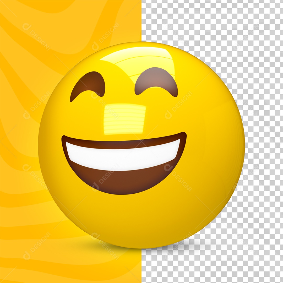 Emoji 3D Feliz Olhando para Cima