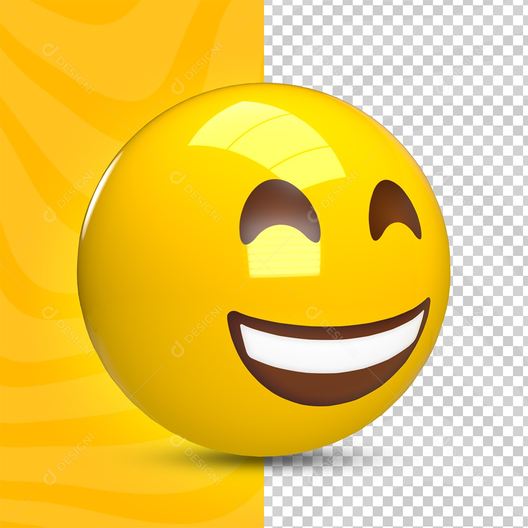 Emoji 3D Feliz Sorrindo Olhando para o Lado