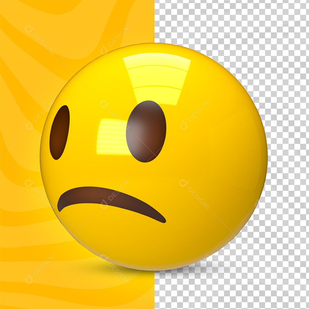Emoji 3d Triste Desanimado Olhando para o Lado