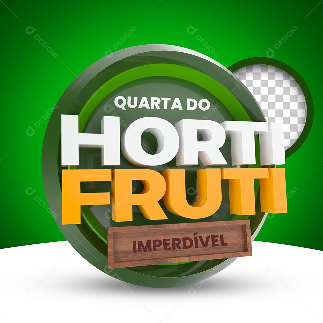 Selo 3d de Hortifrúti para Composição Frutas Legume e Vegetais PSD