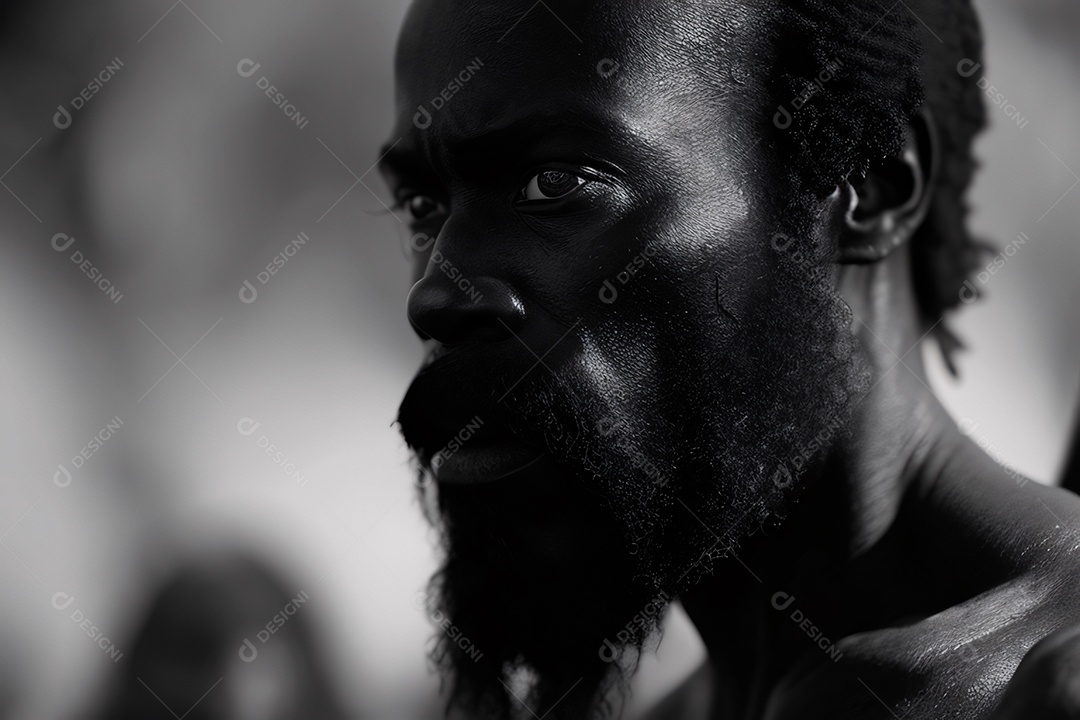 Ilustração preto e branco masculina e a vida