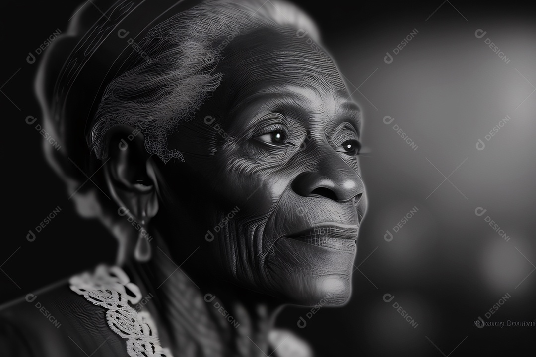 Linda senhora com expressão feliz