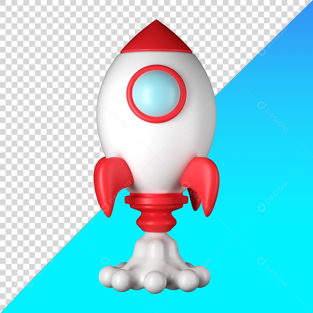 Foguete 3D PNG Transparente Sem Fundo