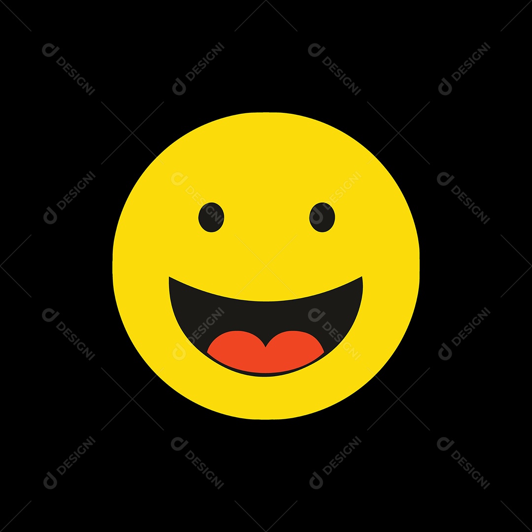 Ilustração Emoji Emoticon Feliz Sorriso Vetor EPS Editável