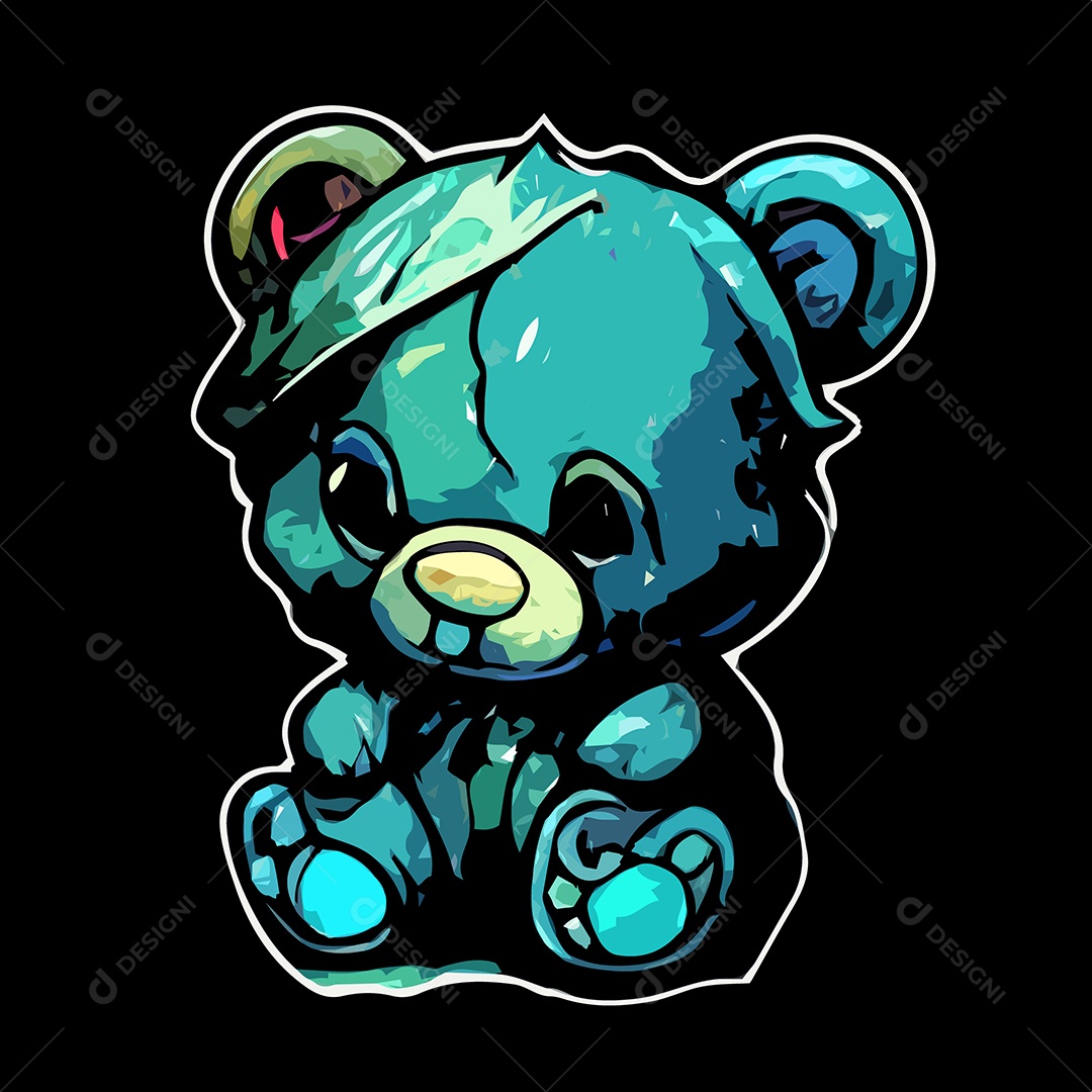 Ilustração Urso de Pelúcia Vetor EPS Editável