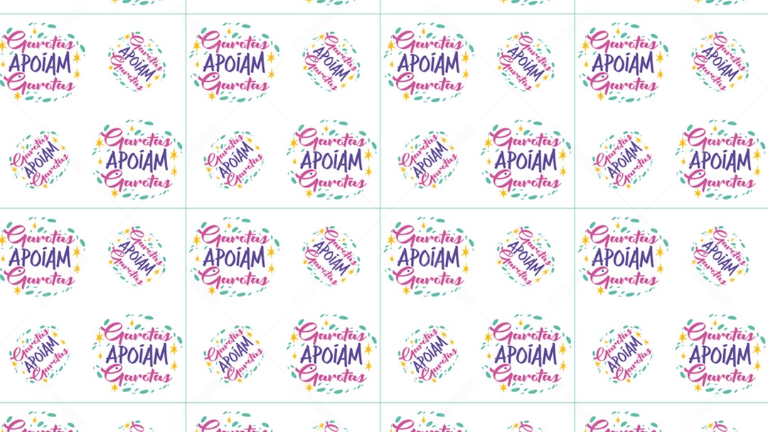 Pattern Padrões Geométricos Textos Mulher Garotas Apoíam Garotas Em Fundo Branco Vetor AI + PAT