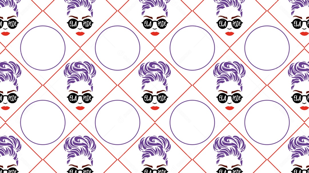 Pattern Padrões Geométricos Texto Mulher Ela Pode Em Fundo Branco Vetor AI + PAT