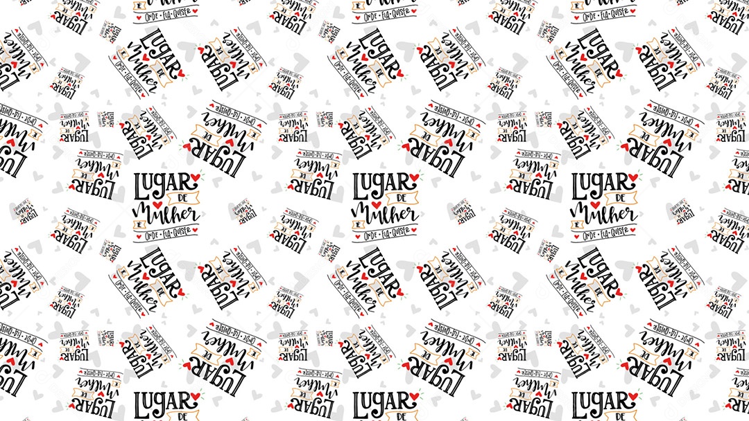 Pattern Padrões Geométricos Texto Lugar De Mulher Onde Ela Quiser Em Fundo Branco Vetor AI + PAT