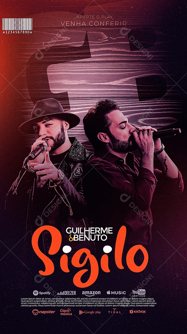 Social Media Flyer de Eventos Guilherme e Benuto Story PSD Editável