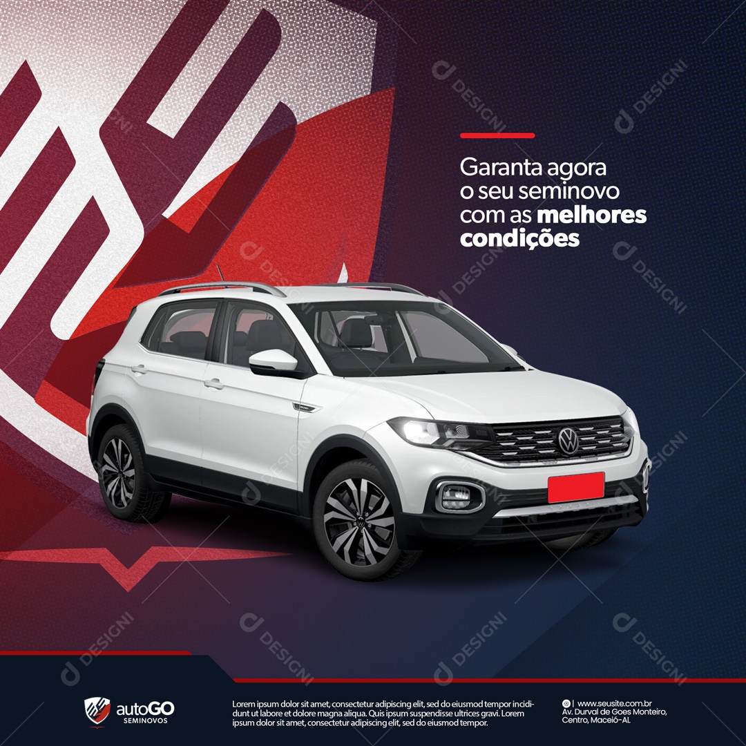 Garanta Agora o Seu Seminovo Com as Melhores Condições Concessionária Social Media PSD Editável