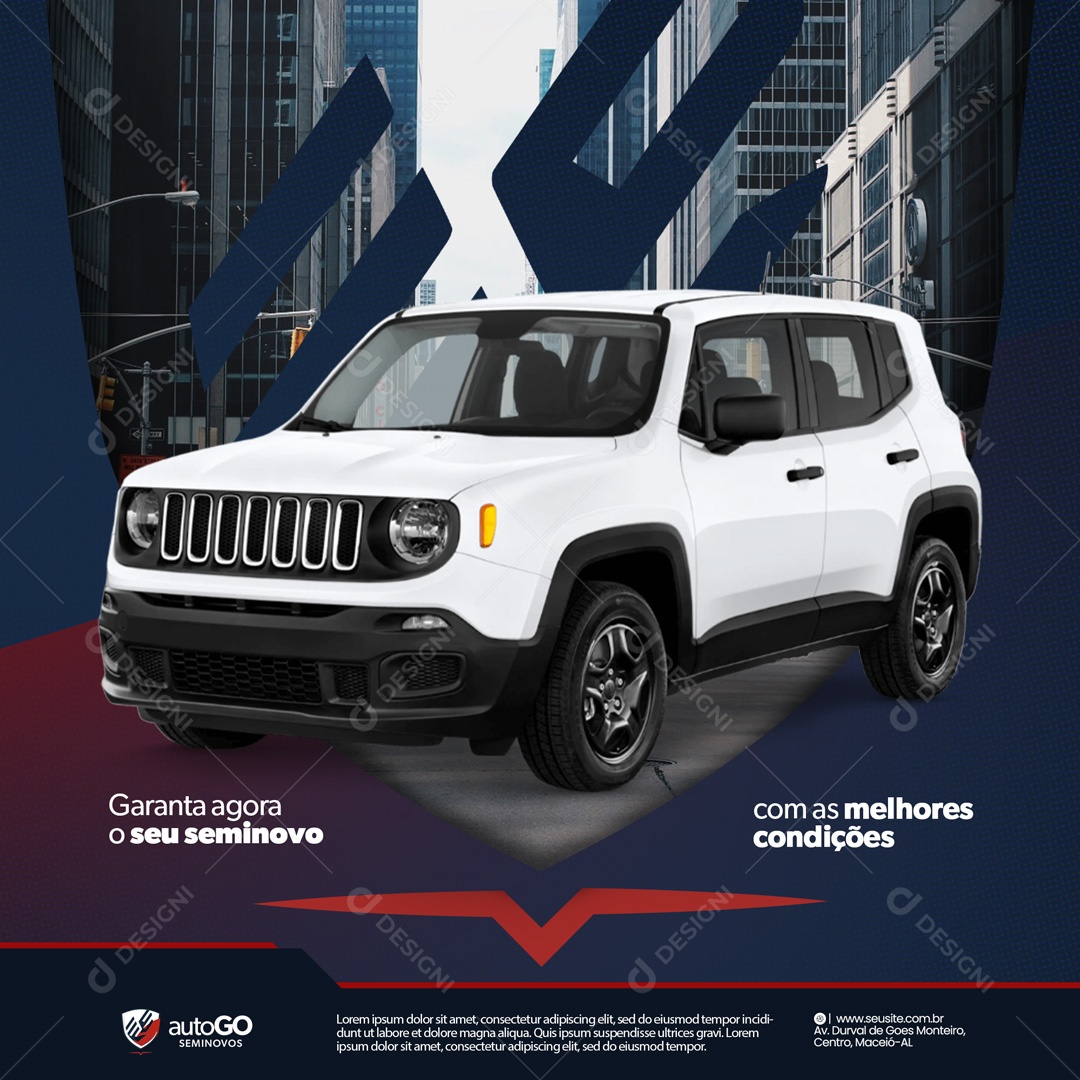 Garanta Agora o Seu Seminovo Com as Melhores Condições Concessionária Social Media PSD Editável
