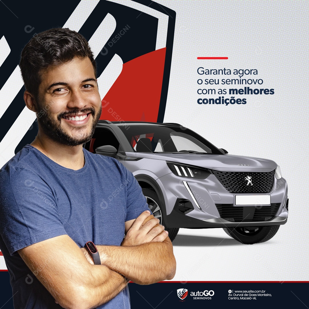 Garanta Agora o Seu Seminovo Com as Melhores Condições Concessionária Social Media PSD Editável