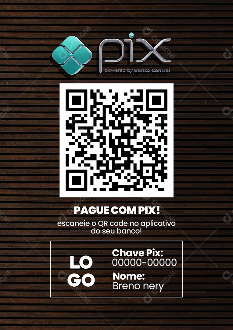 Pague Com Pix QR Code Folheto A4 PSD Editável