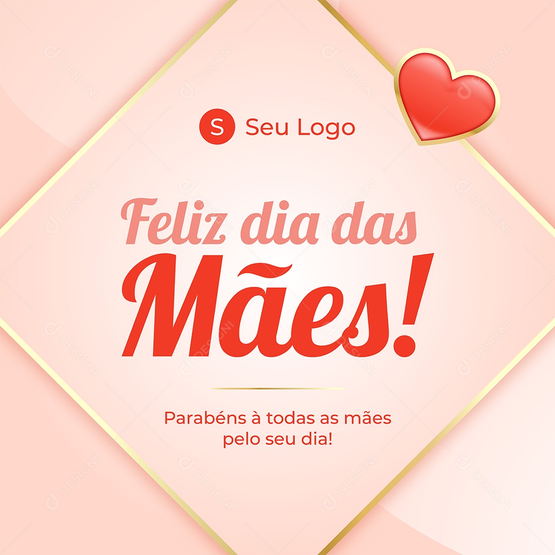 Parabéns À Todas As Mães Pelo Seu Dia Feliz Dia Das Mães Social Media Vetor EPS