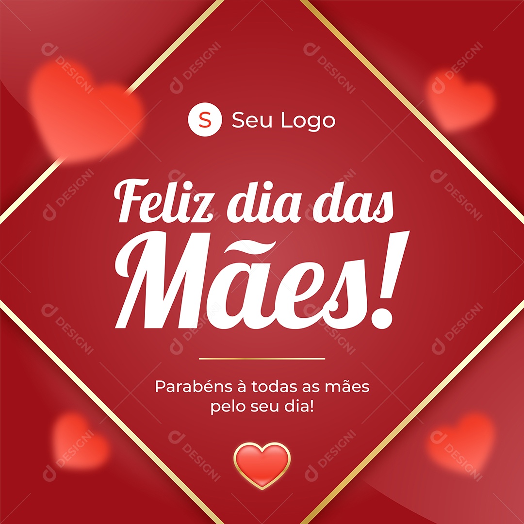 Feliz Dia Das Mães Parabéns À Todos As Mães Pelo Seu Dia Social Media Vetor EPS