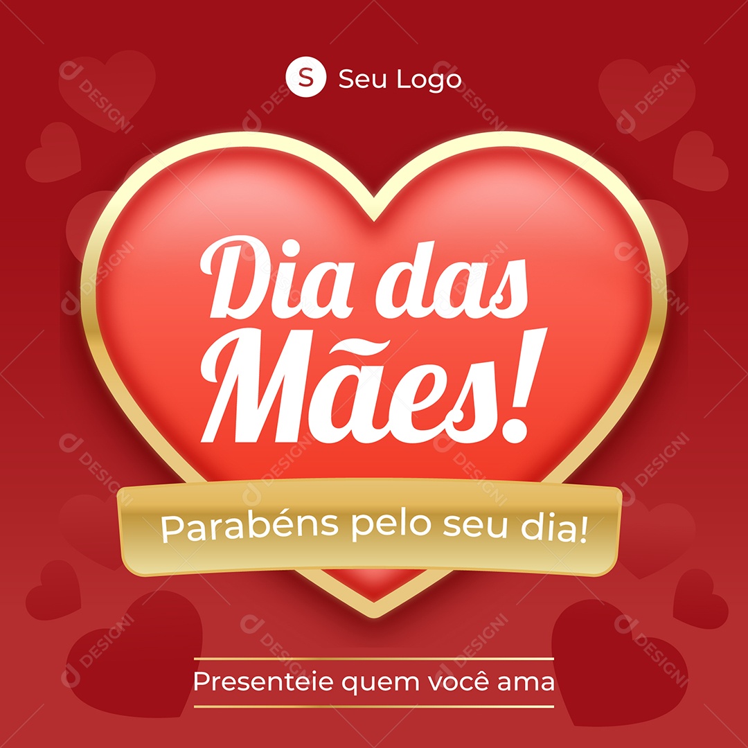 Dia Das Mães Parabéns Pelo Seu Dia Social Media Vetor EPS