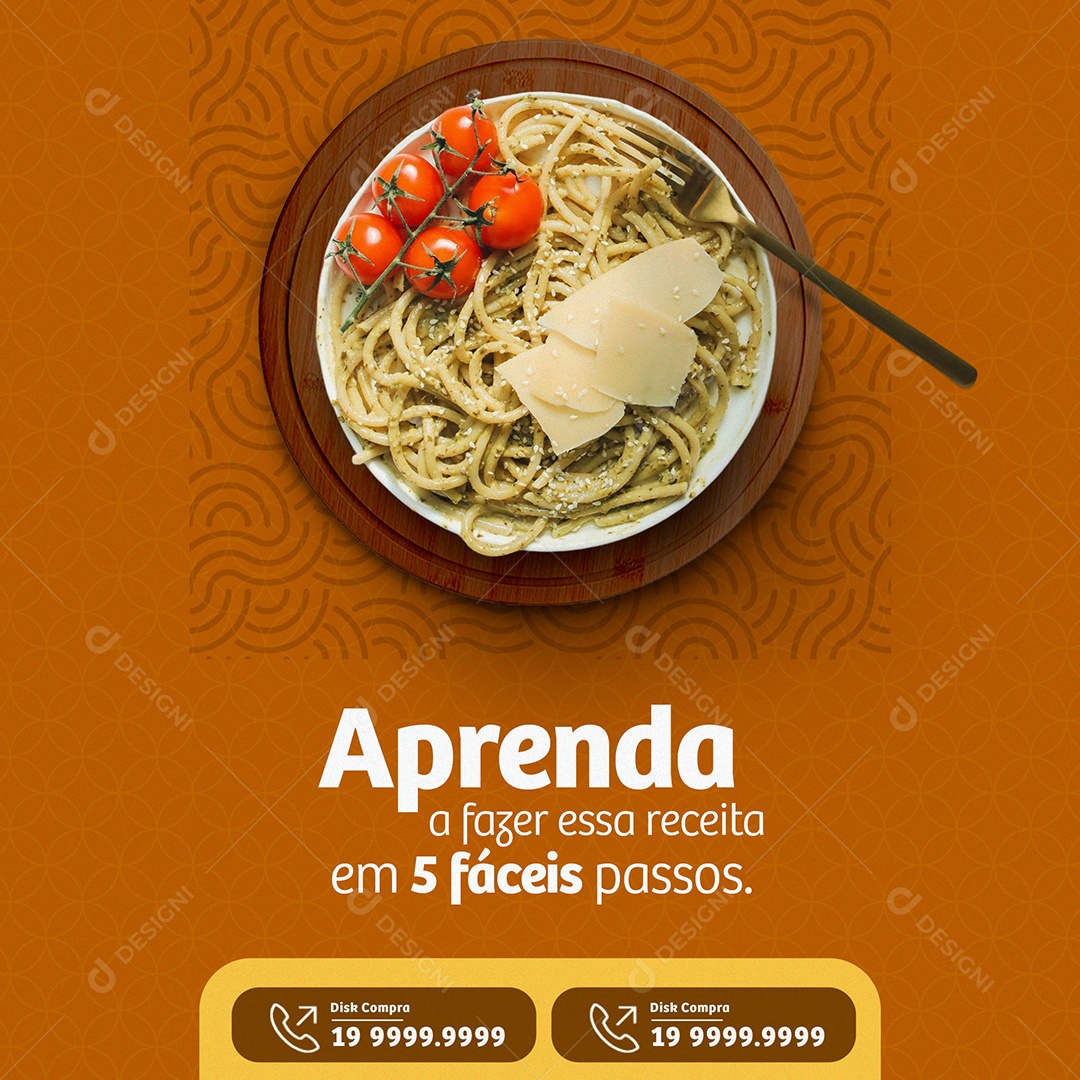 Aprenda a Fazer Essa Receita Em 5 Fáceis Passos Casa de Massa Social Media PSD Editável