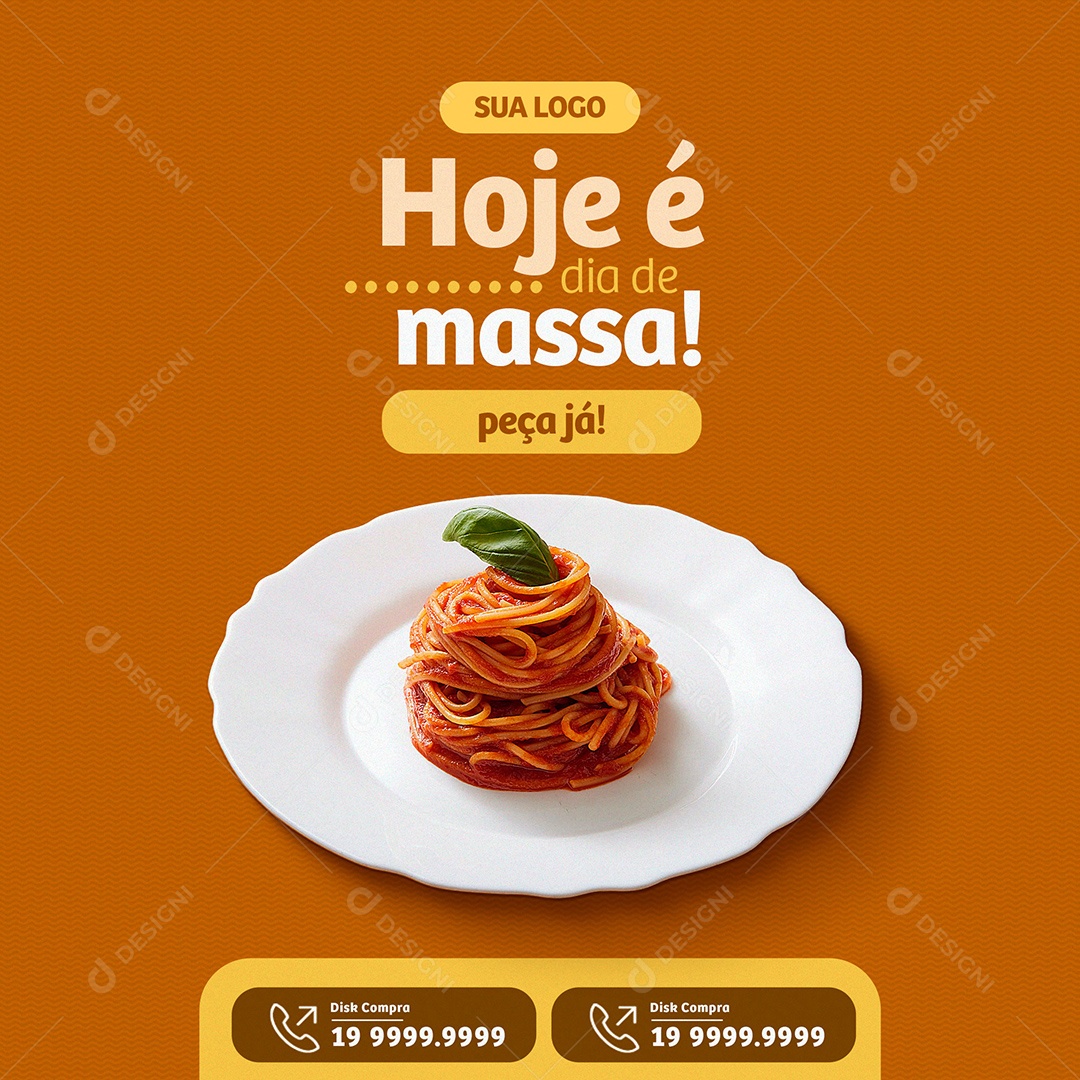 Hoje é Massa Peça Já Casa de Massa Social Media PSD Editável