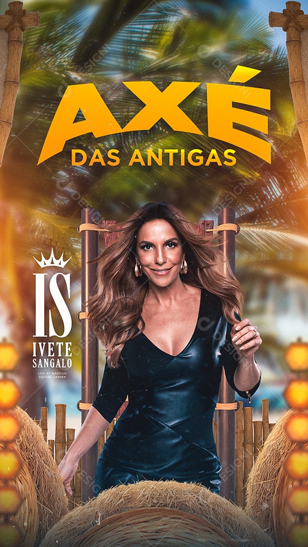 Story Axé Das Antigas Ivete Sangalo Flyer Carnaval Social Media PSD Editável