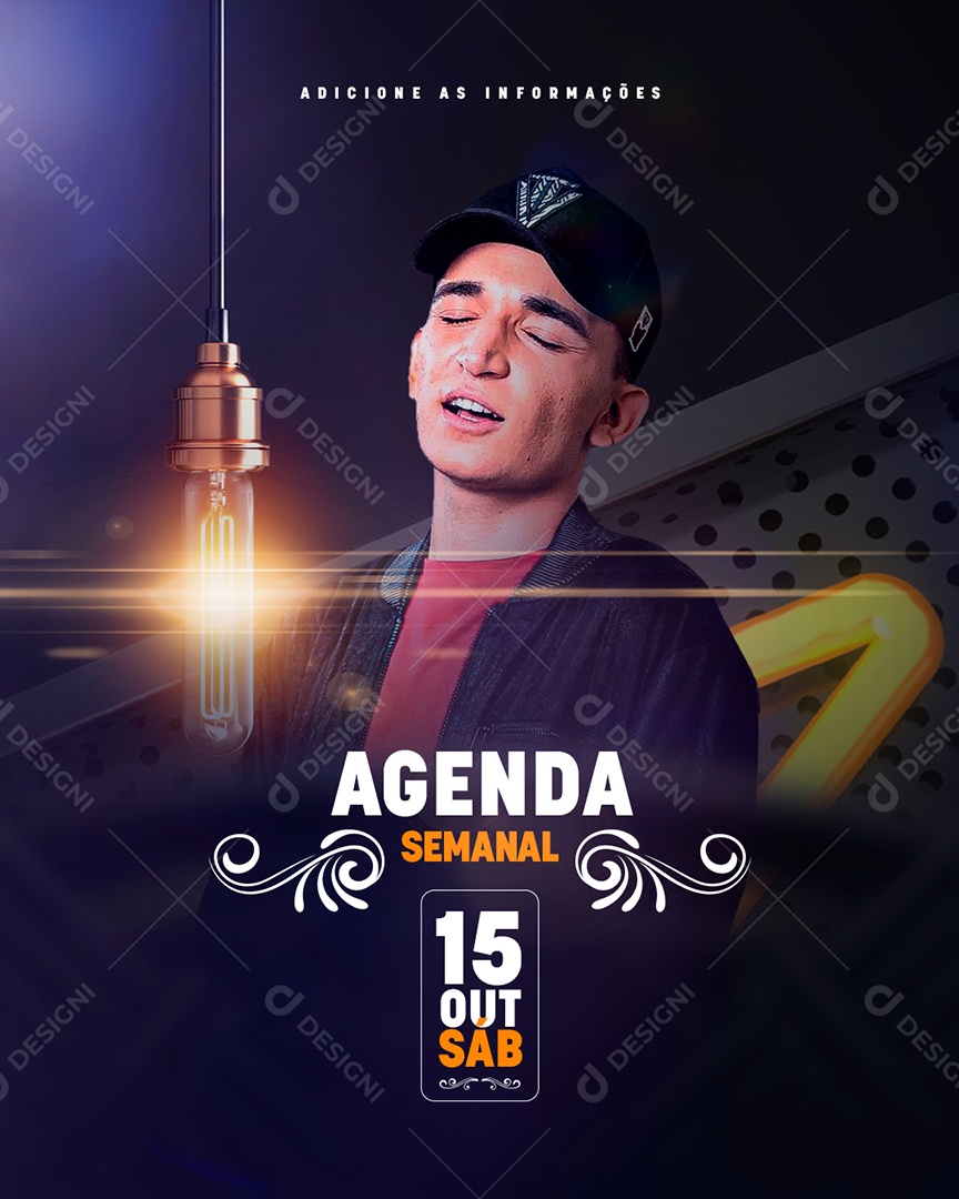 Agenda Semanal João Gomes Flyer Social Media PSD Editável