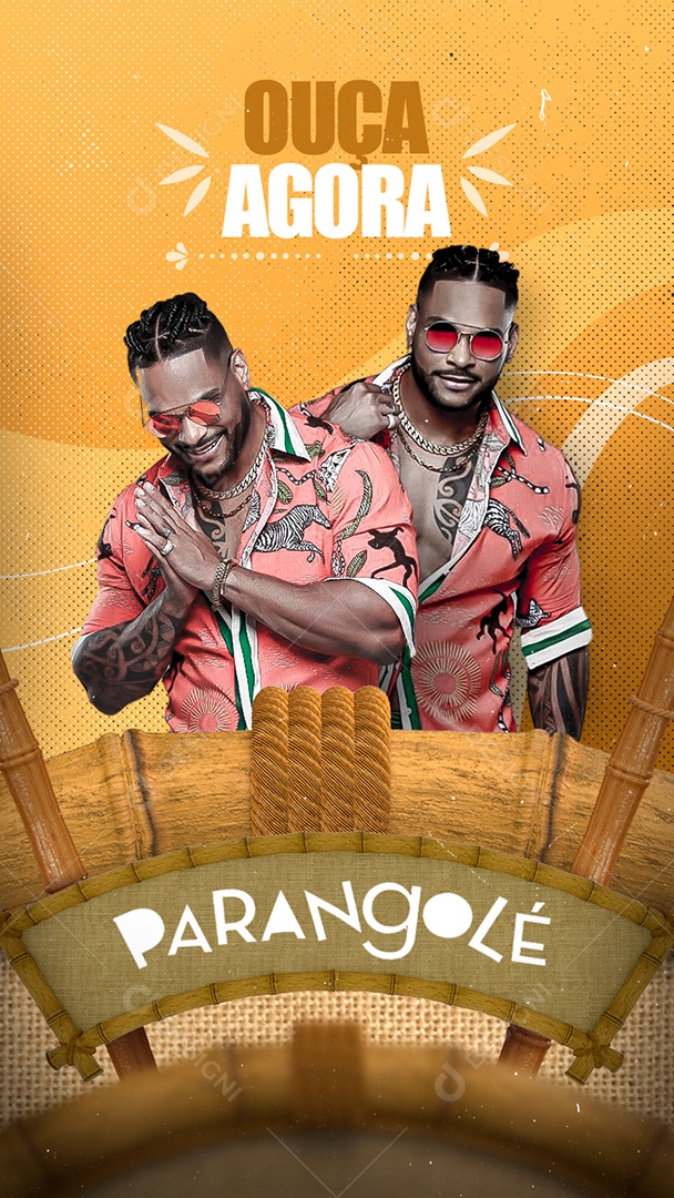 Story Ouça Agora Parangolé Flyer Carnaval Social Media PSD Editável