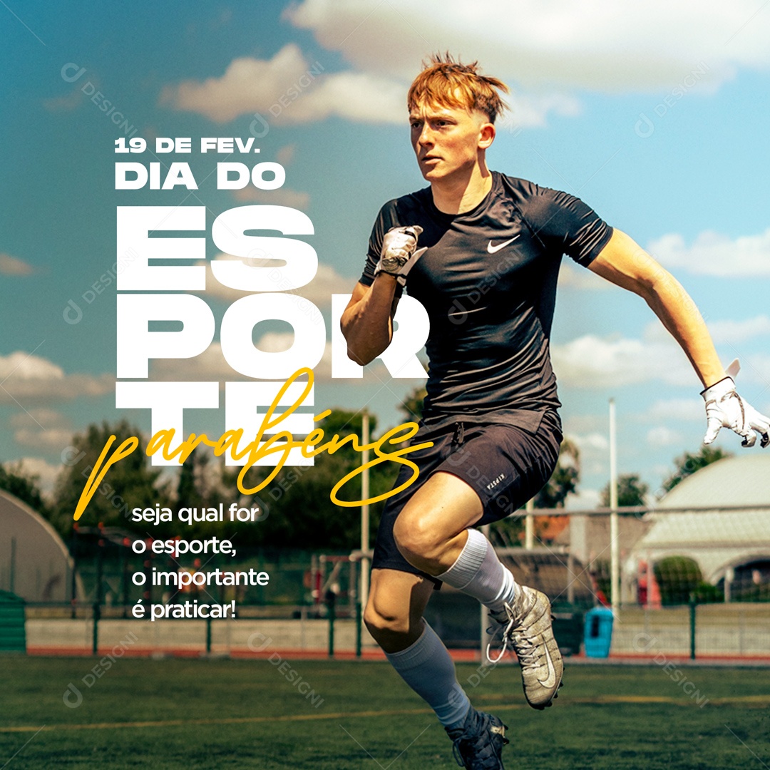 Seja Qual For o Esporte O Importante é Praticar Dia do Esporte Social Media PSD Editável