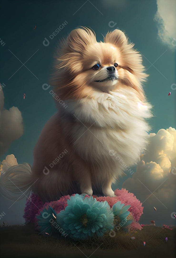 Ilustração filhote de cachorro fofo