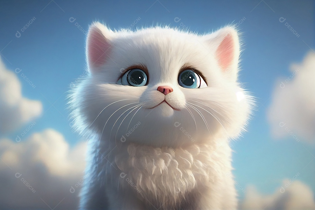 Ilustração filhote de gato fofo