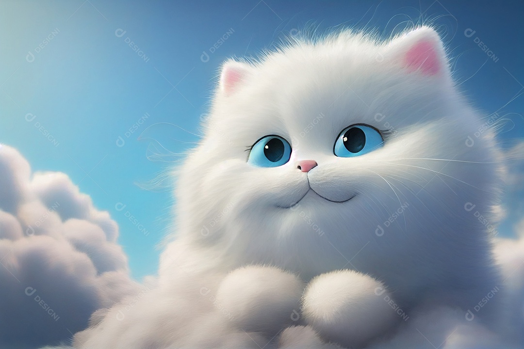 Ilustração filhote de gato fofo