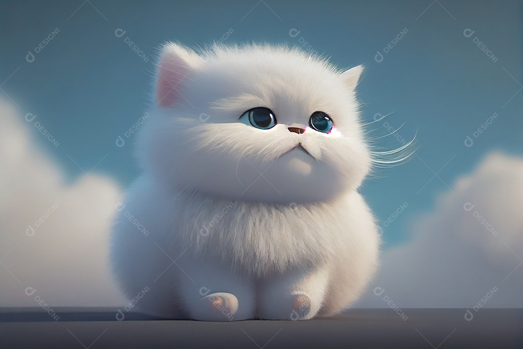 Ilustração filhote de gato fofo