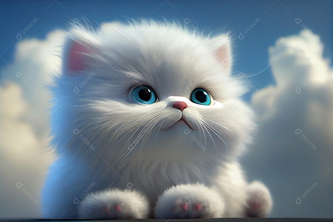 Ilustração filhote de gato fofo