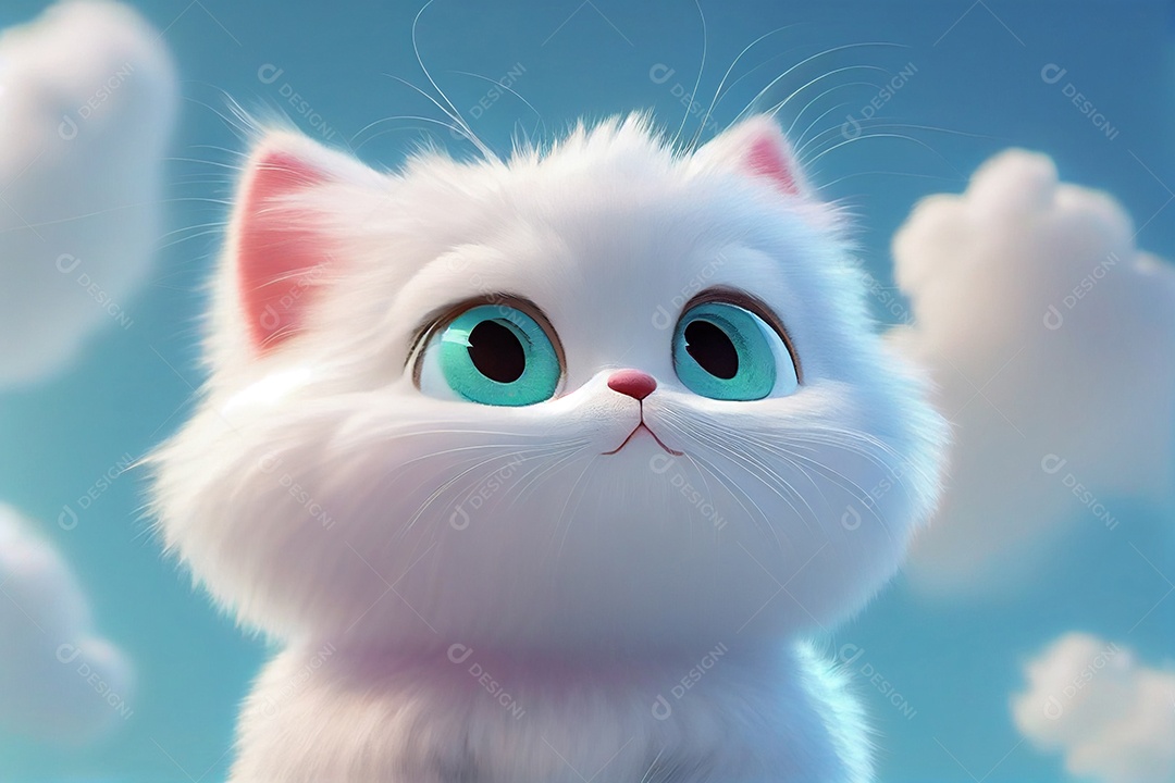 Ilustração filhote de gato fofo