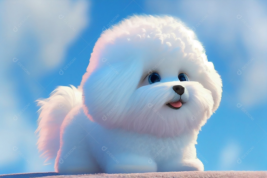 Ilustração filhote de cachorro fofo