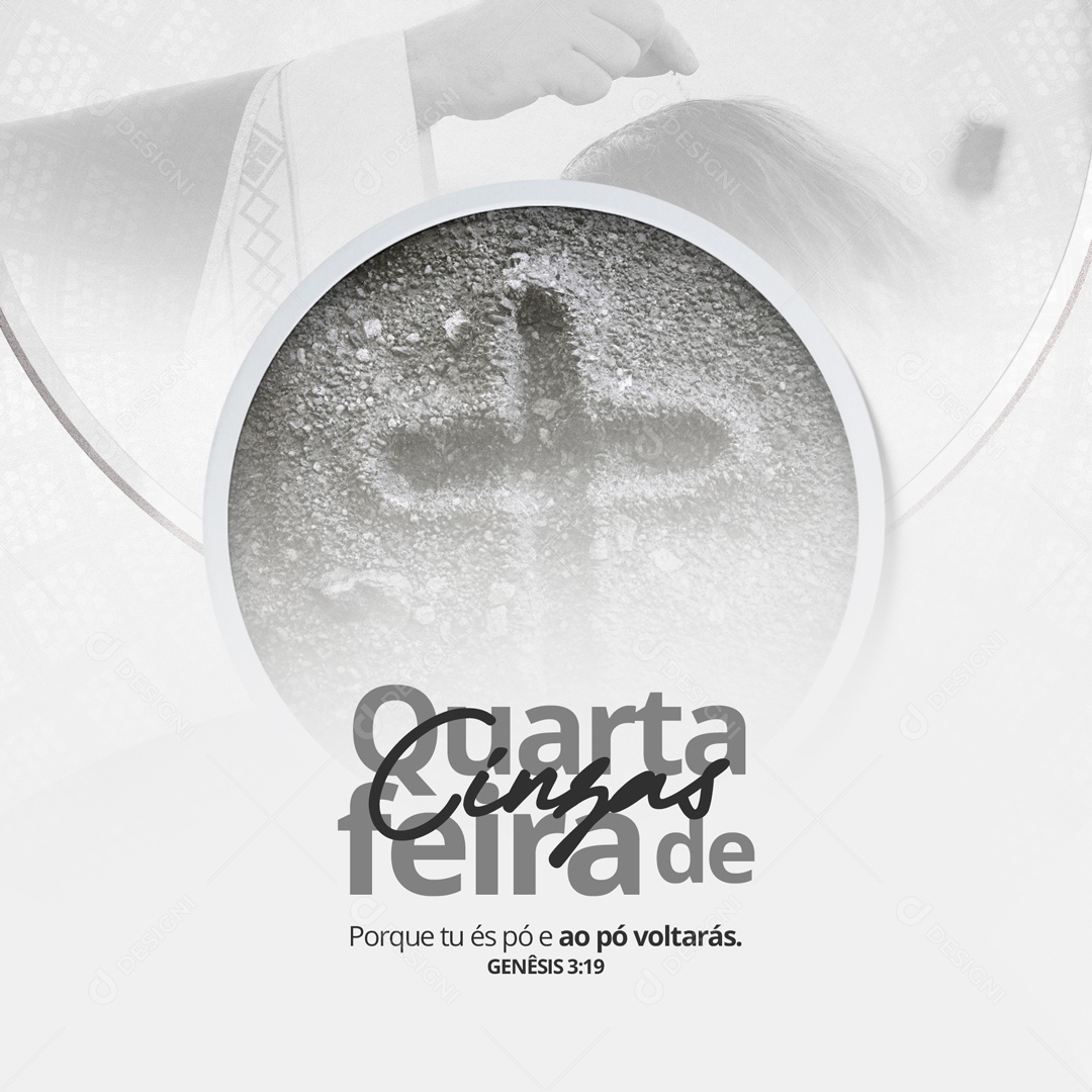 Social Media Porque Tu és Pó Voltarás Gênesis 3:19 Quarta Feira de Cinzas PSD Editável