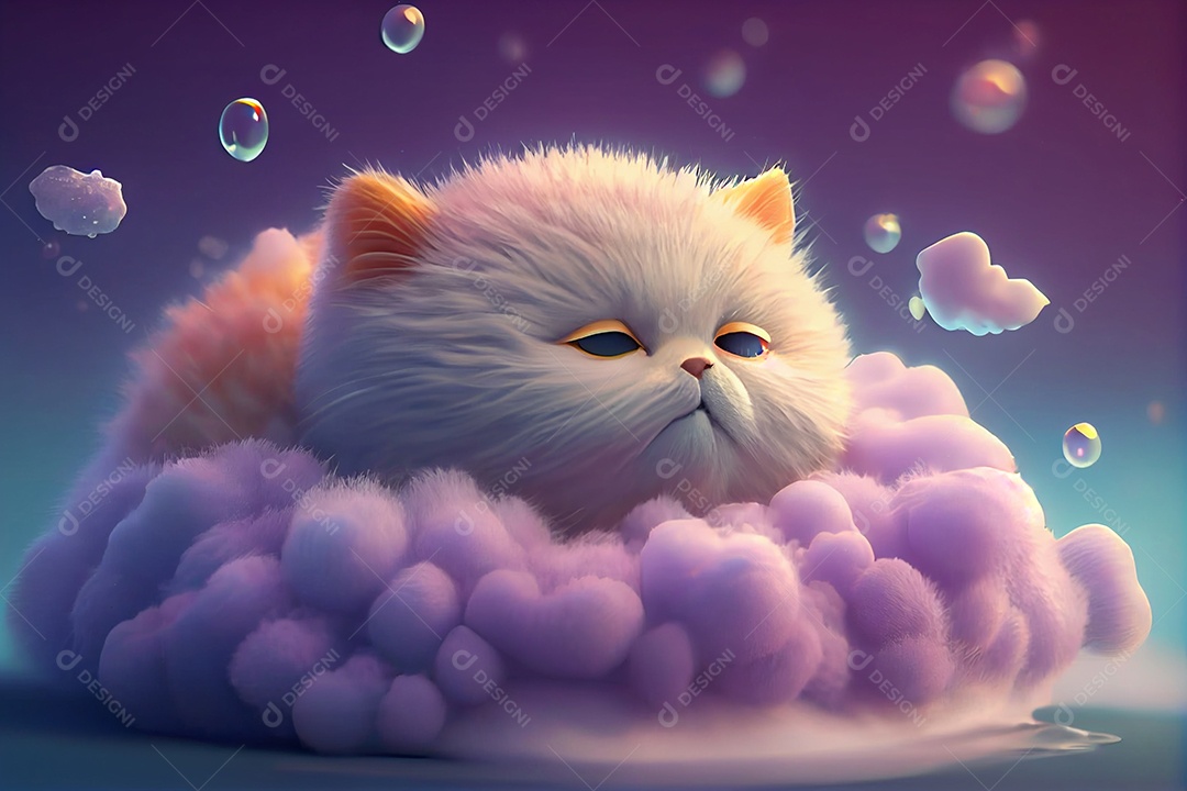 Ilustração filhote de gato fofo