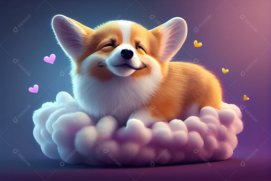 Ilustração filhote de cachorro fofo