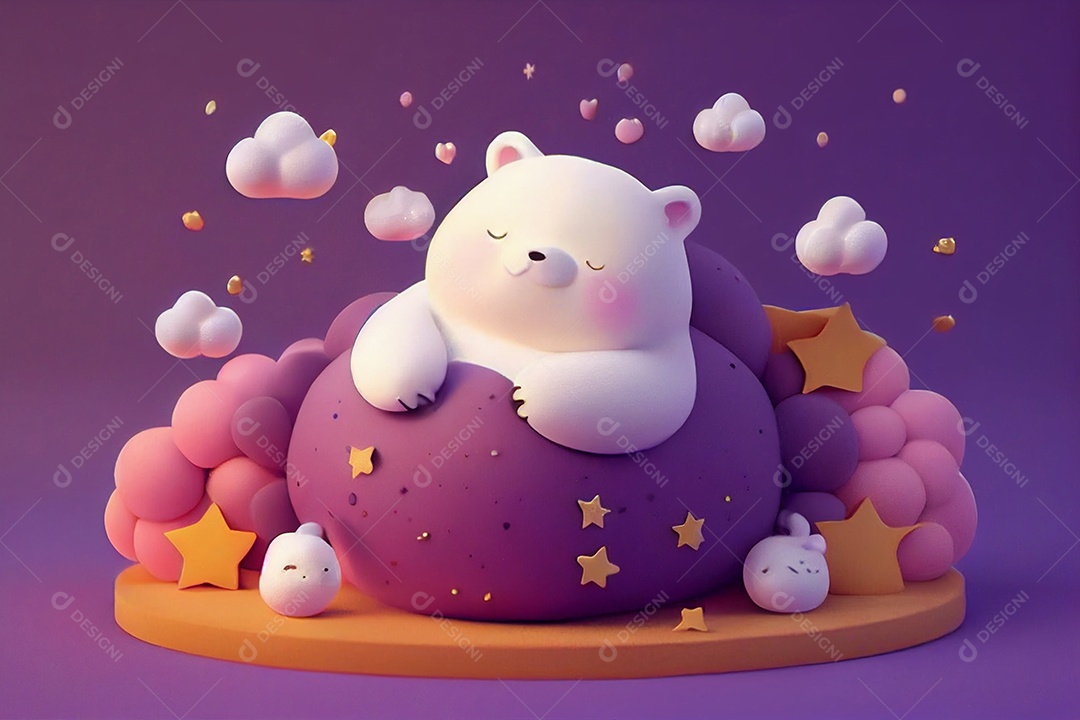 Ilustração 3D ursos de pelúcia