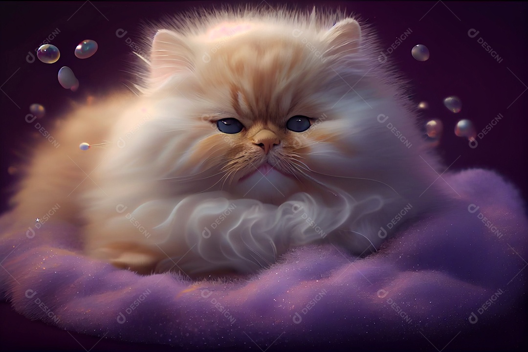 Ilustração gato fofo deitado