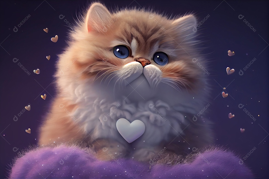 Ilustração gato fofo deitado