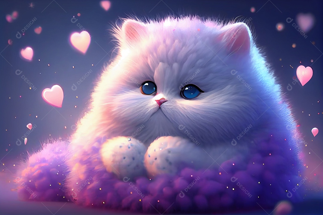 Ilustração gato fofo deitado