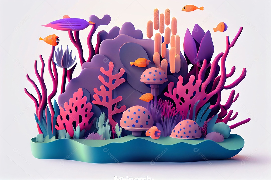 Desenho fundo do mar