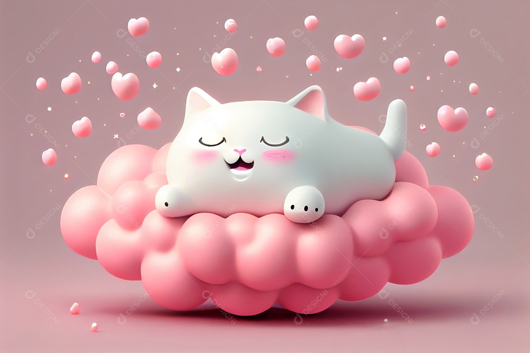 Lindo desenho animado de animal deitado dormindo feliz