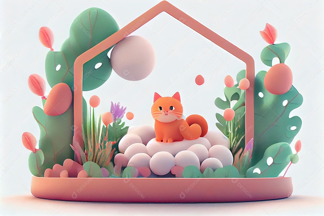 Lindo desenho animado de animal deitado feliz