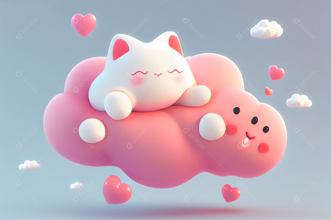 Lindo desenho animado de animal deitado dormindo feliz