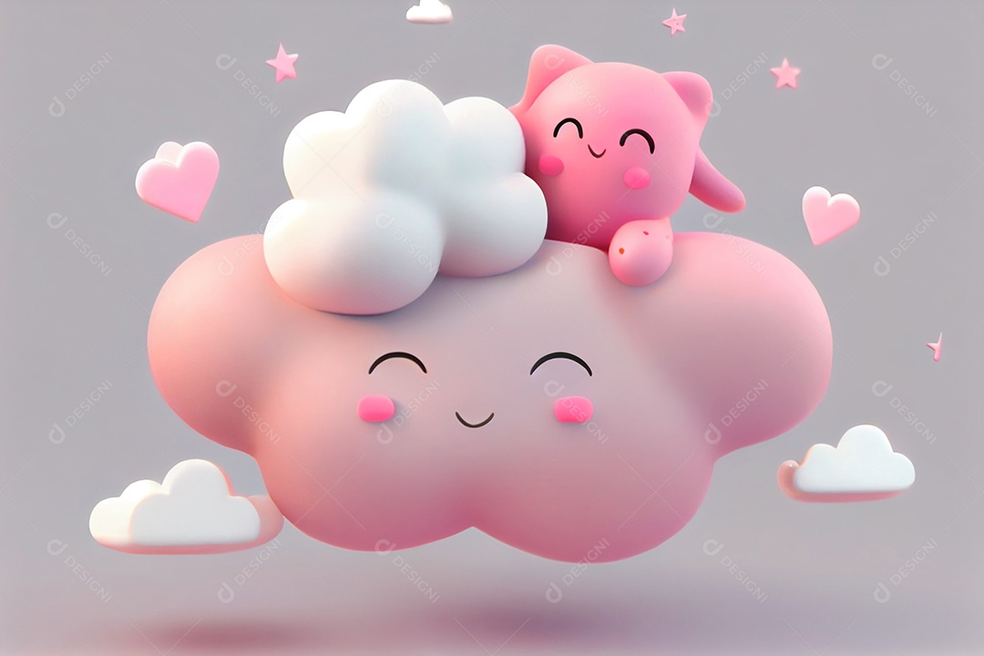 Lindo desenho animado de animal deitado dormindo feliz