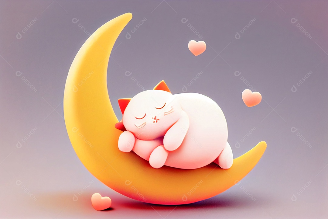 Lindo desenho animado de animal deitado dormindo feliz