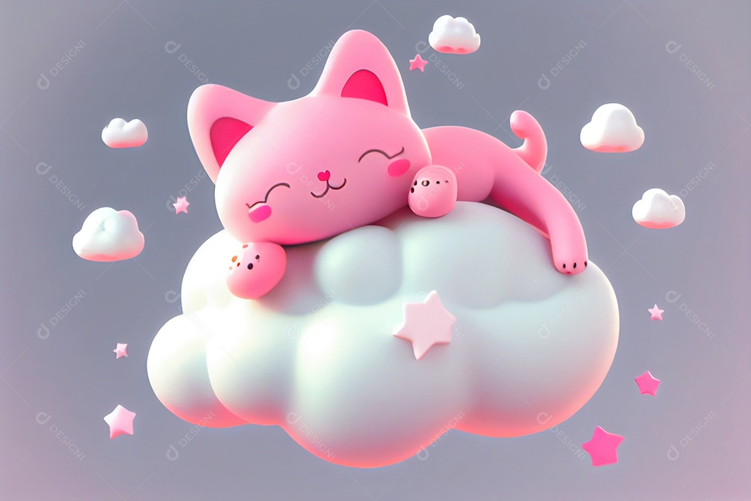 Lindo desenho animado de animal deitado dormindo feliz