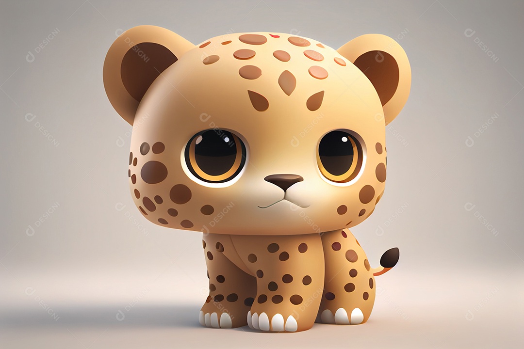 Lindo desenho animado de animal sentado feliz